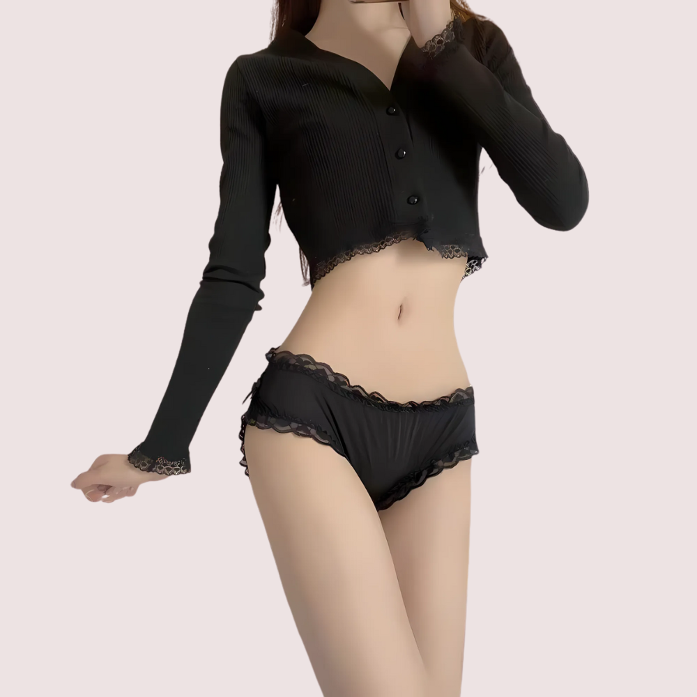 Ladies' Flower laceThong Bow Panties