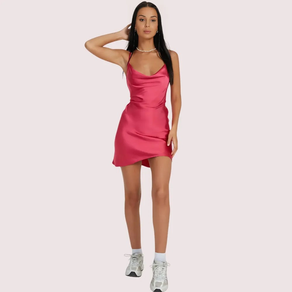 Sensual Satin Elegance Partywear Dress