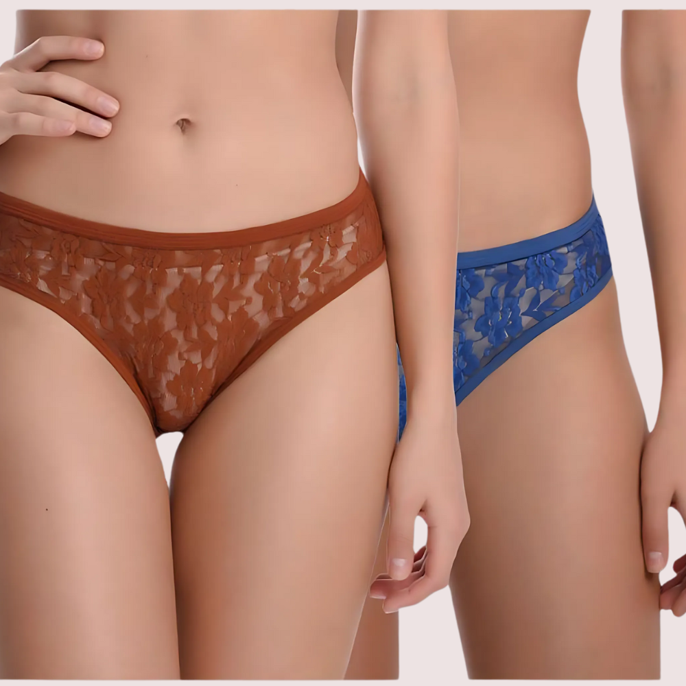 Multicolor Lace Design Women's Bikini ( Pack of 2 )